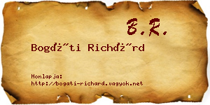 Bogáti Richárd névjegykártya